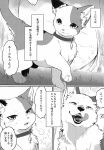  black_and_white canid canine canis collar comic confusion domestic_cat duo duo_focus felid feline felis female feral fluffy forest forest_background greyscale group hi_res invalid_tag japanese japanese_text male male/female mammal manga monochrome nature nature_background plant sketch speech_bubble text tongue tongue_out tree tsukune_minaga wolf 