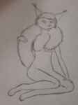  anthro female mammal nikolay_5674 rodent sciurid sketch solo 