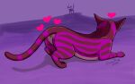 &lt;3 domestic_cat duo felid feline felis female feral fur hi_res insaneproxy_(artist) male male/female mammal pink_body pink_fur purple_body purple_fur simple_background striped_body striped_fur stripes 