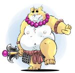  2022 4_fingers 4_toes anthro belly big_belly blush feet fingers hi_res humanoid_hands kemono m2vcjtad5hsdvla male mammal moobs navel nipples overweight overweight_male solo toes ursid weapon 