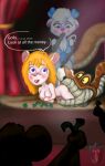  anthro chip_&#039;n_dale_rescue_rangers disney female feral gadget_hackwrench group hi_res kaa kaa_(jungle_book) knotalot male male/female miss_kitty_mouse money reptile scalie snake spotlight stage text the_great_mouse_detective the_jungle_book vore willing_prey 