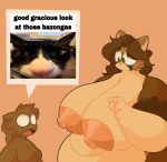  anthro big_breasts breasts catboyz domestic_cat duo felid feline felis female hi_res huge_breasts hyper hyper_breasts male male/female mammal meme mika_(catboyz) nipples nude obese obese_female overweight overweight_female simple_background text 