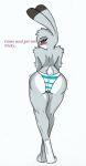  &lt;3 anthro big_butt blush butt clothing disney female half_naked hi_res judy_hopps pace-maker panties small_waist solo thick_thighs underwear wide_hips zootopia 