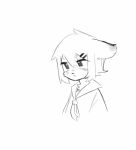  2022 animated anthro blinking canid canine canis clothing crayon_(artist) domestic_dog female fur gesture greyscale hair japanese_school_uniform kemono looking_at_viewer mammal monochrome short_playtime simple_background sketch smile solo waving white_background 