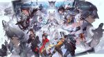  6+boys 6+girls :d :o adjusting_eyewear akai_999 animal_ear_fluff animal_ears arctosz_paleroche_(arknights) arknights arm_behind_back aurora_(arknights) axe bear_ears beard bell belt beret bishop_(chess) black_belt black_cape black_coat black_dress black_gloves black_hairband black_headwear black_jacket black_pants black_shirt black_shorts blonde_hair blue_eyes blue_hair blue_nails braid brown_hair brown_jacket brown_pants cape capelet chess_piece chinese_commentary cliffheart_(arknights) closed_eyes closed_mouth coat collarbone commentary courier_(arknights) cow_horns cow_tail crop_top curled_horns dagger deer_ears degenbrecher_(arknights) doctor_(arknights) dress earphones facial_hair fingerless_gloves fingernails fox_ears fox_tail fur-trimmed_cape fur-trimmed_jacket fur_trim gloves gnosis_(arknights) goggles goggles_on_head gradient_hair green_jacket grey_belt grey_eyes grey_hair ground_vehicle gulo_(arknights) hair_between_eyes hairband hand_on_hilt hand_on_hip hand_on_own_chest hand_up hat highres holding holding_axe holding_bell holding_chess_piece holding_dagger holding_knife holding_shield holding_sword holding_weapon hood hood_up hooded_coat horns infection_monitor_(arknights) jacket jewelry kjera_(arknights) kjerag_logo knife leopard_ears long_hair looking_at_another low-tied_long_hair matterhorn_(arknights) medium_hair monch_(arknights) multicolored_hair multiple_boys multiple_girls necklace open_clothes open_jacket open_mouth orange_capelet orange_eyes orange_hair pants parted_lips poncho pramanix_(arknights) purple_eyes ratatos_browntail_(arknights) red_cape red_hair red_scarf rook_(chess) scarf sciurus_browntail_(arknights) sharp_(arknights) shield shirt shorts silverash_(arknights) smile steam streaked_hair sunglasses sword tail teeth thighhighs tiara train twin_braids twintails upper_teeth valais_(arknights) very_long_hair visor_cap weapon white_dress white_gloves white_hair white_headwear white_jacket white_thighhighs yellow_eyes yucatan_(arknights) 