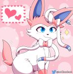  &lt;3 blue_body blue_ears blue_eyes blue_fur cloudeon eeveelution feral fur generation_6_pokemon happy hi_res motion_lines multicolored_body multicolored_fur nintendo pink_body pink_ears pink_fur pink_tail pokemon pokemon_(species) ribbons ribbons_(anatomy) smile solo sylveon tail_motion tailwag video_games white_body white_fur 
