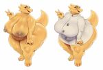  alphys anthro areola big_breasts big_butt blush breasts brown_areola brown_nipples butt clothing coat eyewear female gesture glasses half-closed_eyes hi_res huge_breasts huge_butt huge_hips huge_thighs lab_coat lizard narrowed_eyes nipples non-mammal_breasts nude open_mouth overweight overweight_anthro overweight_female patacon reptile scalie solo thick_thighs topwear undertale_(series) v_sign wide_hips yellow_body 