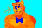  3:2 anthro barazoku blush bow_tie clawed_fingers claws five_nights_at_freddy&#039;s five_nights_at_freddy&#039;s_4 fur hi_res looking_at_viewer male muscular muscular_anthro muscular_male nightmare_freddy_(fnaf) orange_body orange_fur pecs pinumontbalou saturated_colors scar scottgames shaded simple_background simple_shading solo ursid ursine video_games 