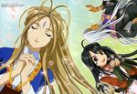  ah_my_goddess belldandy bleed_through crease fixme jpeg_artifacts skuld urd 