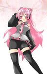  absurdres artist_request headphones highres pink_eyes pink_hair solo thighhighs tonarine_sai vocaloid 