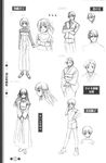 akaiito character_design hal hatou_emiko monochrome nara_youko senba_mayumi sketch 