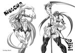  abs airi airi_(queen's_blade) biceps breasts extreme_muscles melona monochrome muscle muscles muscular purukogi purukogi_(plasma_beach) queen&#039;s_blade queen's_blade simple_background torn_clothes 