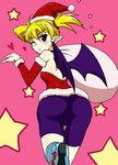  aq_interactive arcana_heart ass atlus blonde_hair blush christmas examu lilica_felchenerow pointy_ears wings wink 