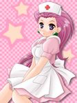  blush cute lowres musashi_(pokemon) no_bangs nurse pink_hair pokemon 