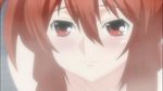 blush female girl kiss long_hair matsu_(sekirei) red_eyes red_hair sekirei 