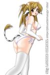  animal_ears cow_ears cow_tail sky_lounge_garden tail thighhighs tomoya_kankurou white_legwear white_thighhighs 