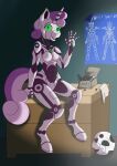  anthro dragonburn equid equine female friendship_is_magic glowing glowing_eyes hasbro hi_res horn machine mammal my_little_pony robot solo sweetie_belle_(mlp) sweetie_bot_(mlp) tools unicorn 