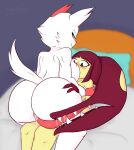 anthro blush bodily_fluids breasts butt cunnilingus duo female female/female generation_3_pokemon genital_fluids genitals hi_res humanoid mawile nintendo oral pokemon pokemon_(species) pokemorph pussy pussy_juice red_thing sex thick_thighs vaginal video_games white_body yellow_body zangoose 