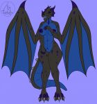  anthro breasts dragon female hi_res nipples solo tenkelly wings 