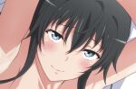  1girl arms_up bangs black_hair blue_eyes blush closed_mouth commentary_request completely_nude long_hair looking_at_viewer nude paid_reward_available portrait shou937 sidelocks smile solo yahari_ore_no_seishun_lovecome_wa_machigatteiru. yukinoshita_yukino 