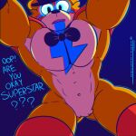  abs anthro biceps digital_media_(artwork) english_text five_nights_at_freddy&#039;s five_nights_at_freddy&#039;s:_security_breach fizzyjay glamrock_freddy_(fnaf) hi_res looking_at_viewer male mammal muscular muscular_anthro muscular_male pecs scottgames simple_background solo text ursid video_games 
