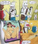  &lt;3 anthro asriel_dreemurr blood blush bodily_fluids boss_monster bovid breasts caprine clothed clothing dairy_products duo erection erection_under_clothing female food frisk_(undertale) fur genitals goat green_eyes horn human humanoid lemonsandpickles male male/female mammal nipples nosebleed nude open_mouth phone pink_nipples presenting presenting_pussy pussy sexting speech_bubble spread_legs spreading tongue tongue_out undertale undertale_(series) video_games whipped_cream white_body white_fur 