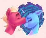  blue_body blue_hair digital_media_(artwork) dilliedae duo earth_pony equid equine eyebrows eyelashes female feral freckles hair hasbro hi_res horn horn_markings horse kissing kissing_forehead male mammal mane markings misty_(g5) mlp_g5 multicolored_hair my_little_pony pony portrait red_body signature smile sprout_cloverleaf_(mlp) tan_hair tan_mane thick_eyebrows two_tone_hair unicorn 