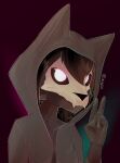  abstract_background anthro bone canid canine clothing female glowing glowing_eyes hoodie kuwsh mammal portrait scp-1471 scp-1471-a scp_foundation skull skull_head solo topwear 