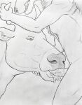  anthro anthro_on_feral anthro_penetrating anthro_penetrating_feral bestiality bodily_fluids bovid bovine canid canine cattle clenched_teeth dripping duo face_fucking face_mounting fellatio female feral feral_penetrated genitals graphite_(artwork) head_grab hgythshs hi_res horn horn_grab irrumatio larger_penetrated male male/female mammal monochrome oral pencil_(artwork) penetration penile penis saliva saliva_drip saliva_on_penis saliva_string sex size_difference small_dom_big_sub snout_grab teeth traditional_media_(artwork) 