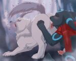  5:4 absol black_body blush bodily_fluids canid canine canis cum cunnilingus digital_media_(artwork) duo eeveelution erection female feral fur generation_2_pokemon generation_3_pokemon genital_fluids genitals hi_res horn kurai_(kuraibre) lawkie male male/female mammal nintendo open_mouth oral penile penis pokemon pokemon_(species) pussy sex tongue tongue_out umbreon vaginal video_games white_body white_fur 