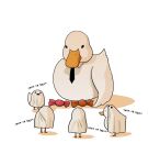  animal animal_focus bird black_necktie candy detached_collar duck duckling food full_body ghost_costume highres mafiaduck_(nilan) necktie nilan_1999 original simple_background standing white_background 