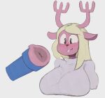  2022 anthro antlers anus big_breasts big_eyes blonde_hair blush blush_lines blushing_profusely breasts brown_body brown_fur brown_nose buckteeth bust_portrait butt capreoline cartoon_eyes clothed clothing colored colored_sketch custom_penetrable_sex_toy dark_anus deer deltarune digital_drawing_(artwork) digital_media_(artwork) dress ears_down female flesh_tunnel fur genitals guide_lines hair half-length_portrait hi_res horn huge_breasts looking_at_object looking_at_self looking_at_sex_toy mammal monster nervous_smile noelle_holiday not_a_toaster open_mouth penetrable_sex_toy pivoted_ears portrait reindeer sex_toy simple_background sketch smile solo tagme teeth thin_neck toony triangular_nose undertale_(series) unknown_artist video_games white_background white_clothing white_dress 