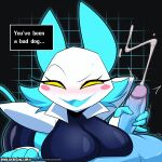  anthro big_breasts blush bodily_fluids breasts cum cumshot dankodeadzone deltarune ejaculation female genital_fluids genitals handjob hi_res kris_(deltarune) machine male male/female penile penis robot sex tasque_manager undertale_(series) video_games 