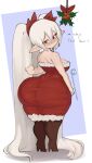 absurd_res big_butt butt clothing elf female hair hi_res huge_butt humanoid neo_hajime not_furry pigtails solo thick_thighs tight_clothing white_hair 