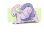  absurd_res anthro ass_up balls big_balls big_butt big_penis blush bodily_fluids butt foreskin gastropod generation_6_pokemon genital_fluids genitals goodra hi_res male mollusk nintendo penis pokemon pokemon_(species) precum raised_leg slightly_chubby slug solo sweat twerpishimp video_games 