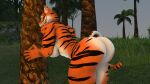  16:9 3d_(artwork) anthro bent_over big_butt breasts butt digital_media_(artwork) felid female grass hi_res kyleroo mammal muscular muscular_female nails nude outside pantherine petruz_(copyright) plant presenting presenting_hindquarters rock side_boob solo source_filmmaker surprised_expression teeth tiger tree widescreen 
