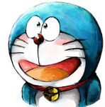  2016 anthro bell blue_body blue_fur collar domestic_cat doraemon doraemon_(character) felid feline felis front_view fur machine male mammal mt_tg open_mouth red_collar red_nose robot shaded simple_background solo standing tongue whiskers white_background white_body white_fur 