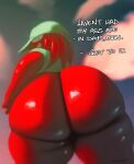  alien anal_request anthro big_butt butt clothing glistening glistening_butt glistening_thighs hat headgear headwear hi_res huge_butt humanoid imminent_sex jubee_(sqoon) looking_at_viewer male oral_request puwa red_body rimming_request solo sqoon thick_thighs 