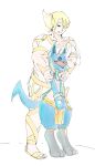  absurd_res blush blush_lines duo generation_4_pokemon hi_res holowear_(pokemon) human interspecies lucario male male/male mammal nintendo pokemon pokemon_(species) pokemon_unite pokephilia ruins_style_lucario shy tapirclip tongue tongue_out video_games volo_(pokemon) 