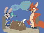  absurd_res bodily_fluids canid canine clothed clothed/nude clothed_female_nude_male clothing cum cum_on_food disney female food fox genital_fluids hi_res judy_hopps male male/female male_focus mammal nick_wilde nude zootopia 