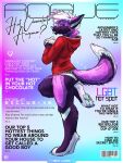  anthro beverage blep blue_pawpads candy canid canine canis chocolate claws clothing container cover cup dairy_products dessert digitigrade domestic_dog english_text food girly hi_res hot_chocolate magazine_cover male mammal multicolored_body on_one_leg panties pawpads paws solo sparkledog sparkles standing tekkymunster text tongue tongue_out underwear whipped_cream white_clothing white_panties white_underwear 