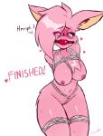  &lt;3 anthro big_breasts blush bound breasts female hi_res jamoart mammal mathilda_(jamoart) murid murine pink_body rat rodent sex_toy simple_background solo text 