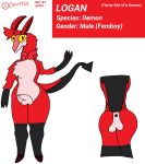  anthro anus balls big_butt black_arms black_legs black_tail blush bovid bow_(feature) bow_tie butt caprine caprine_demon demon demon_humanoid genitals girly goat_demon hair hi_res horn horned_humanoid humanoid male mammal model_sheet penis red_body red_hair solo solo_focus thick_thighs wide_hips windowsart2001 yellow_eyes 