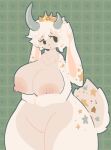  &lt;3 absurd_res anthro arcadebunni areola big_areola big_breasts big_nipples blush breasts chubby_female confusion crown curvy_figure digital_media_(artwork) female fluffy fluffy_hair fluffy_tail freckles fur genitals hair heart_nose hi_res horn huge_breasts huge_hips huge_thighs lagomorph leporid looking_at_viewer mammal nipples pussy rabbit simple_background slightly_chubby solo star thick_thighs voluptuous white_body white_fur wide_hips 