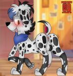  101_dalmatian_street 101_dalmatians anus big_penis blush butt canid canine canis dalmatian disney domestic_dog drawing dvan_(dvan_arts) dvan_arts_(artist) fan_character feral genitals hi_res male mammal penis rear_view solo tongue tongue_out yellow_eyes 