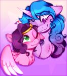  blue_hair chest_tuft digital_media_(artwork) duo equid equine esmeia eyelashes feathered_wings feathers fur hair hasbro horn izzy_moonbow_(mlp) mammal mlp_g5 my_little_pony one_eye_closed pegasus pink_body pink_feathers pink_fur pipp_petals_(mlp) purple_body purple_fur smile tuft unicorn unicorn_horn wavy_mouth wings 