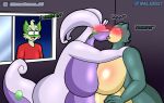  al_gx alcohol anthro beverage big_breasts big_butt blush breast_squish breasts breasts_frottage butt casual_nudity chubby_female clothing dialogue drunk fan_character felid female female/female french_kissing generation_1_pokemon generation_6_pokemon generation_9_pokemon goo_creature goodra green_body hi_res huge_breasts huge_butt kissing male mammal mature_female nintendo opal_(al_gx) overweight overweight_female party pokemon pokemon_(species) purple_body seductive slightly_chubby snorlax sprigatito squish substance_intoxication text tongue video_games 
