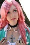  1girl airbrushed akashiya_moka akashiya_moka_(cosplay) cosplay highres photo real rosario+vampire solo 