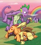  2019 anal anal_penetration applejack_(mlp) cloud cowboy_hat crying dragon earth_pony equine erection feathered_wings feathers female feral forced friendship_is_magic grass group hair hat horn horse landscape male male/female mammal multicolored_hair my_little_pony outside penetration penis polyle pony rainbow rape sex sky spike_(mlp) tears tongue tongue_out tree twilight_sparkle_(mlp) winged_unicorn wings 