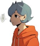  blue_hair dark_skin hiroaki_(angie) hood hoodie inazuma_eleven inazuma_eleven_(series) lowres rococo_urupa short_hair simple_background solo 